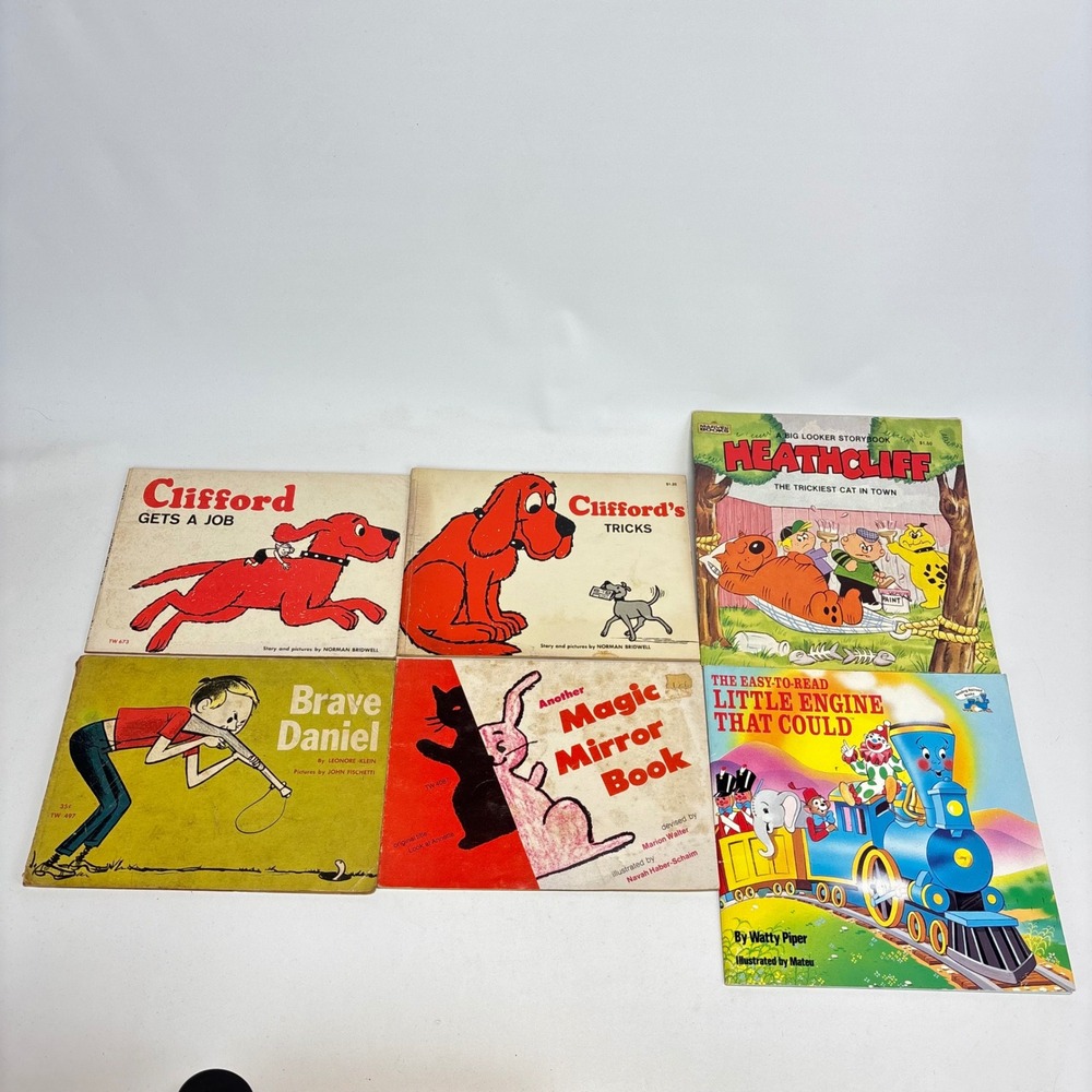 Vintage Scholastic Books Kids Lot 6 Clifford Heathcliff Little Engine Halloween